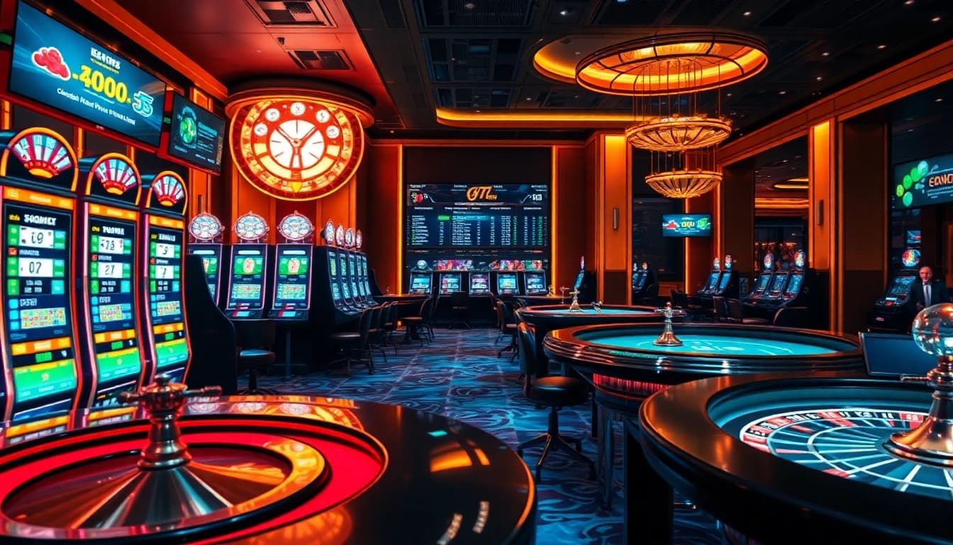 Engage with keonhacai 5's high-stakes betting environment, showcasing excitement in a luxury casino setting.