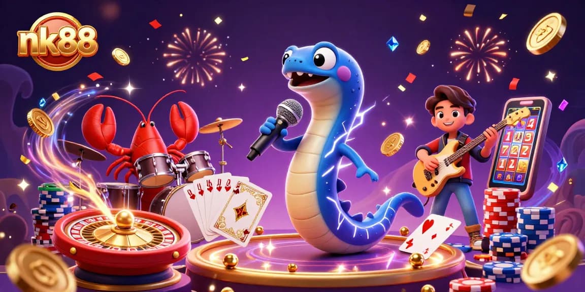 Experience excitement at nk88's underwater casino with an electrifying DJ performance featuring unique sea creatures.