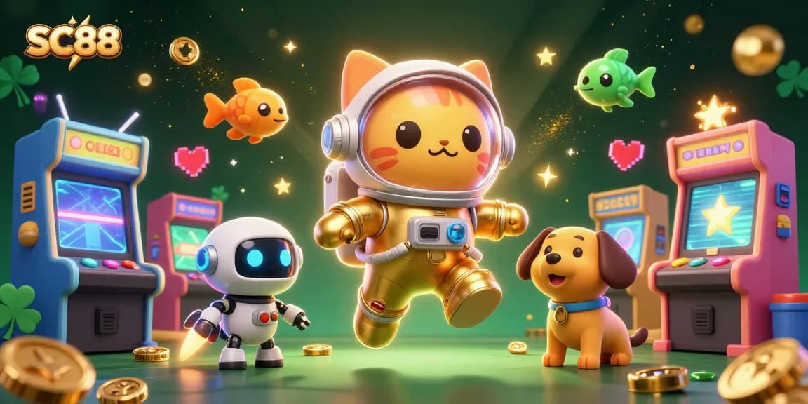 Experience thrilling gaming moments in SC88 with a vibrant space-themed casino adventure illustration.