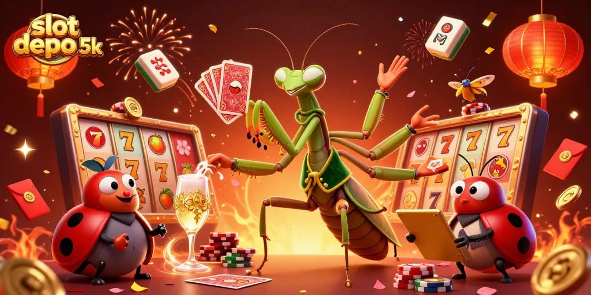 Experience thrilling action with slot depo 5k in a vibrant casino scene filled with luck and excitement.