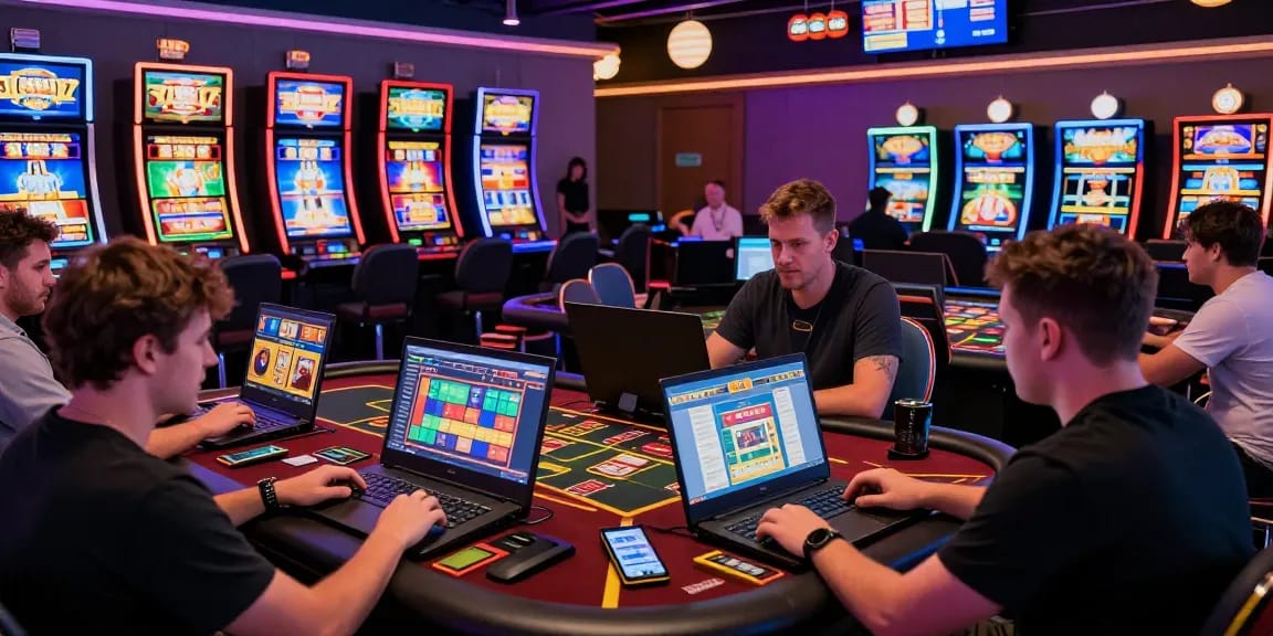 Players enjoying multiple gaming options at 79club, showcasing vibrant online casino atmosphere.