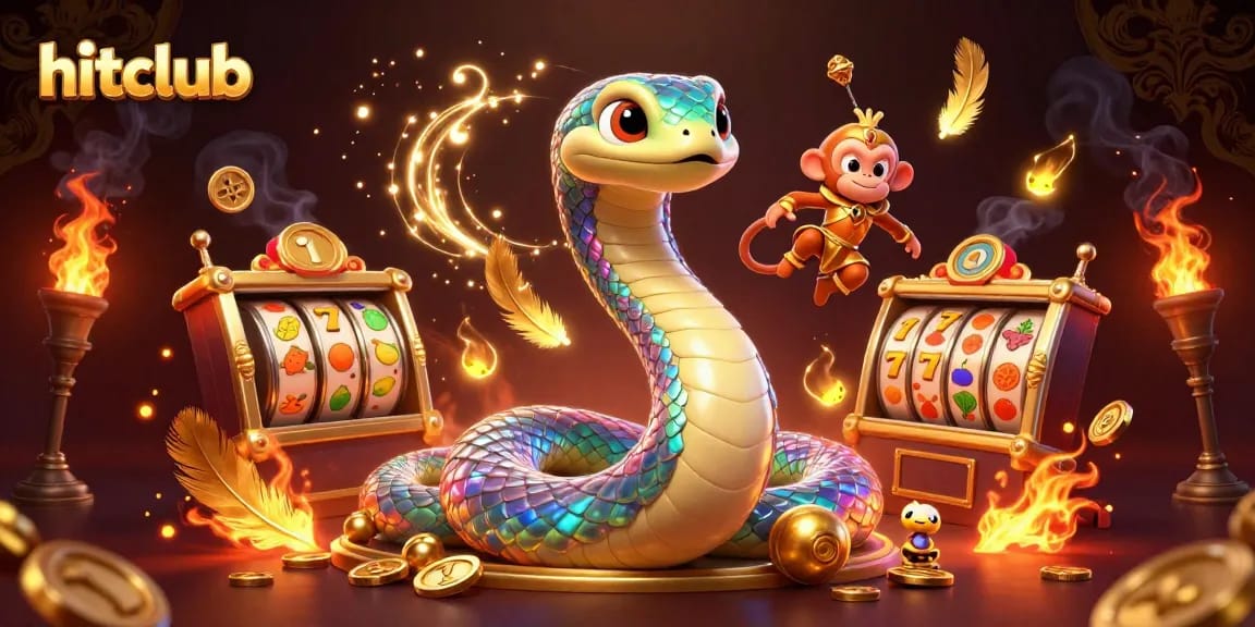Join the excitement at hitclub with vibrant slot games and dynamic characters in an enchanting casino scene.