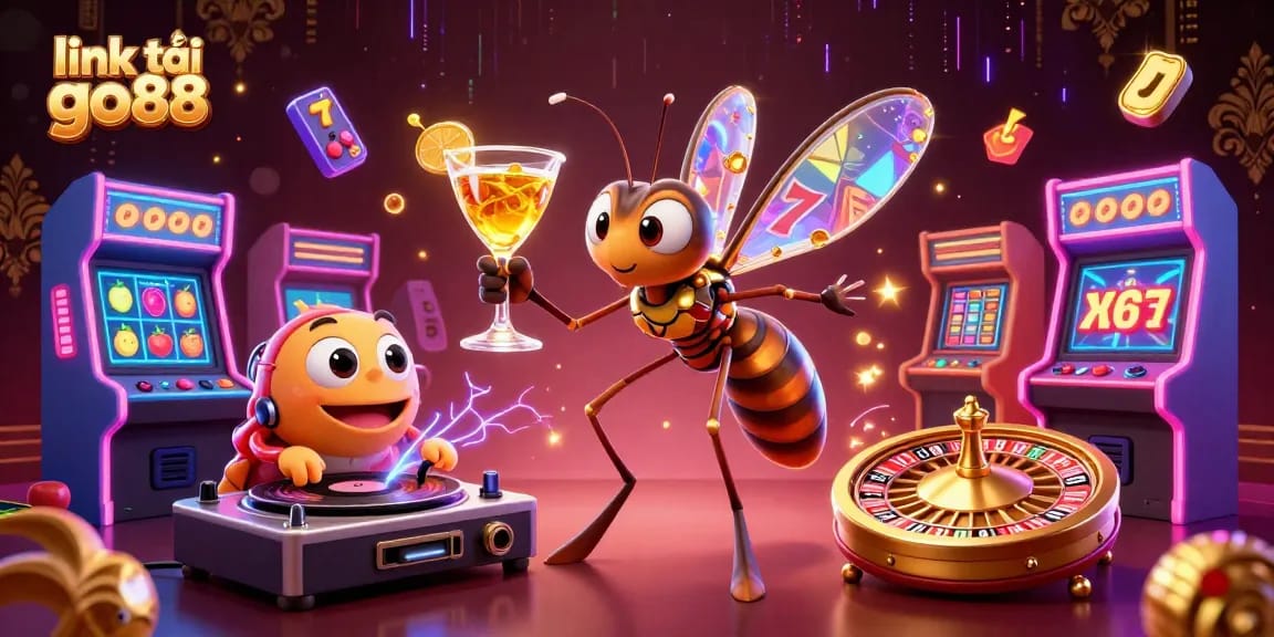 Experience thrill at link tải go88 with vibrant casino-themed illustration featuring playful characters.