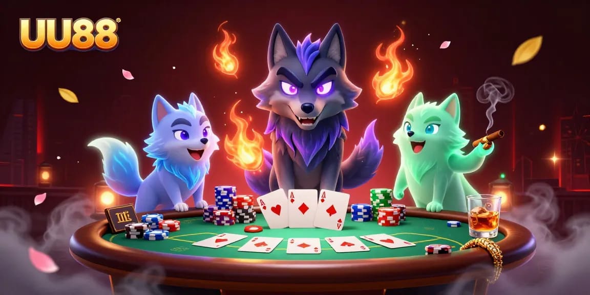 Experience thrilling gameplay at UU88 with a vibrant 3D casino table scene filled with excitement.