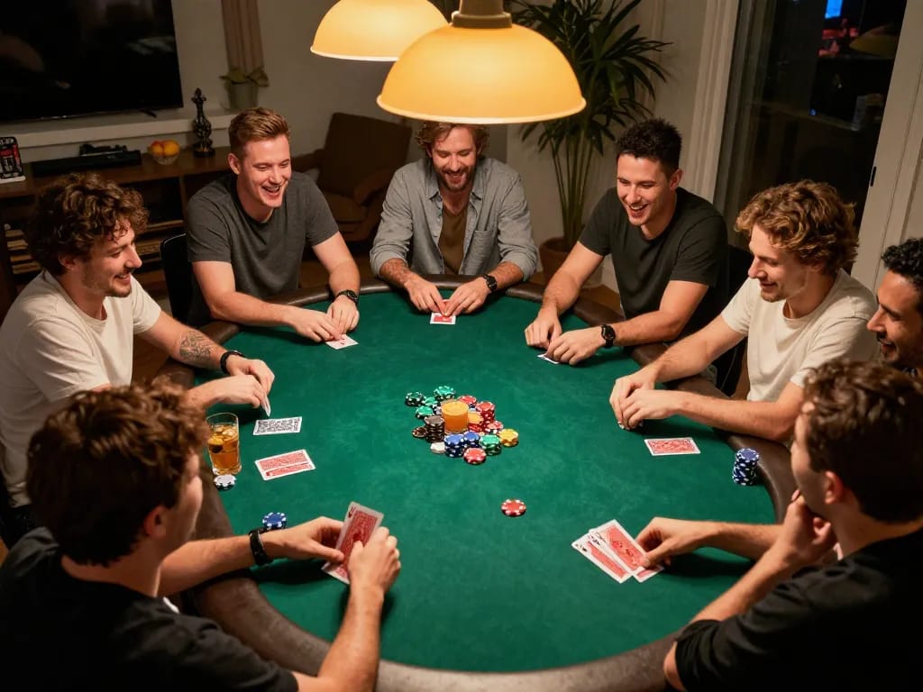 Xwin players enjoying a lively poker night filled with excitement and camaraderie.