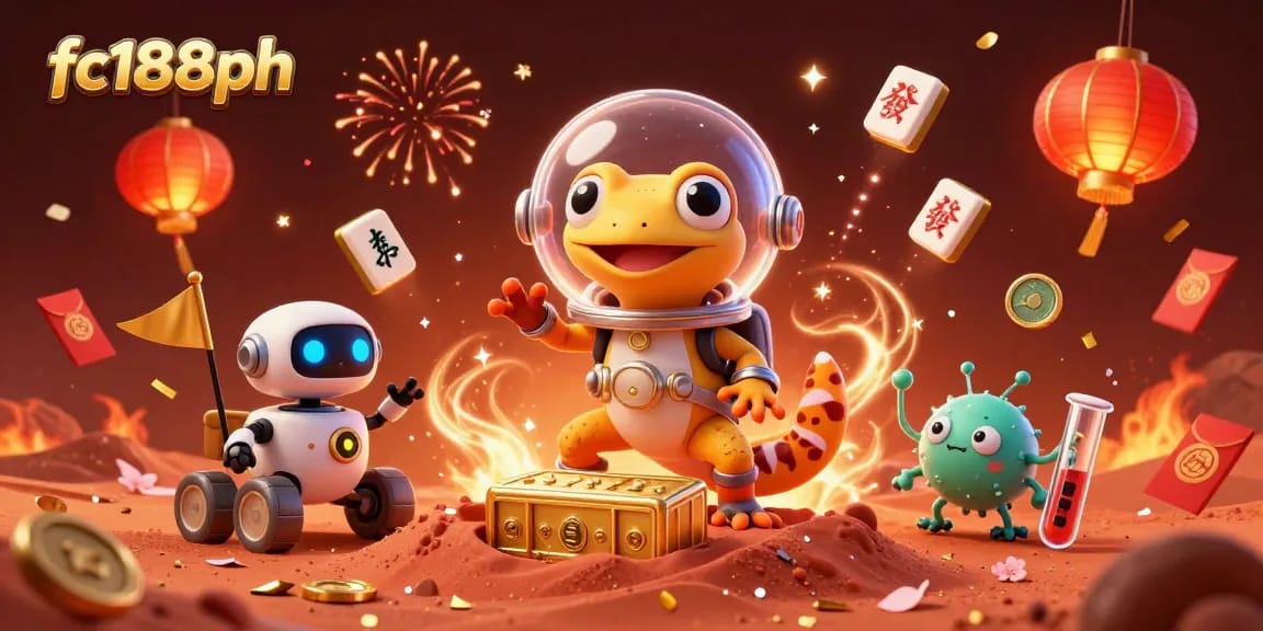 Engage in thrilling gameplay with fc188ph at the golden casino oasis on Mars, surrounded by dynamic game elements.
