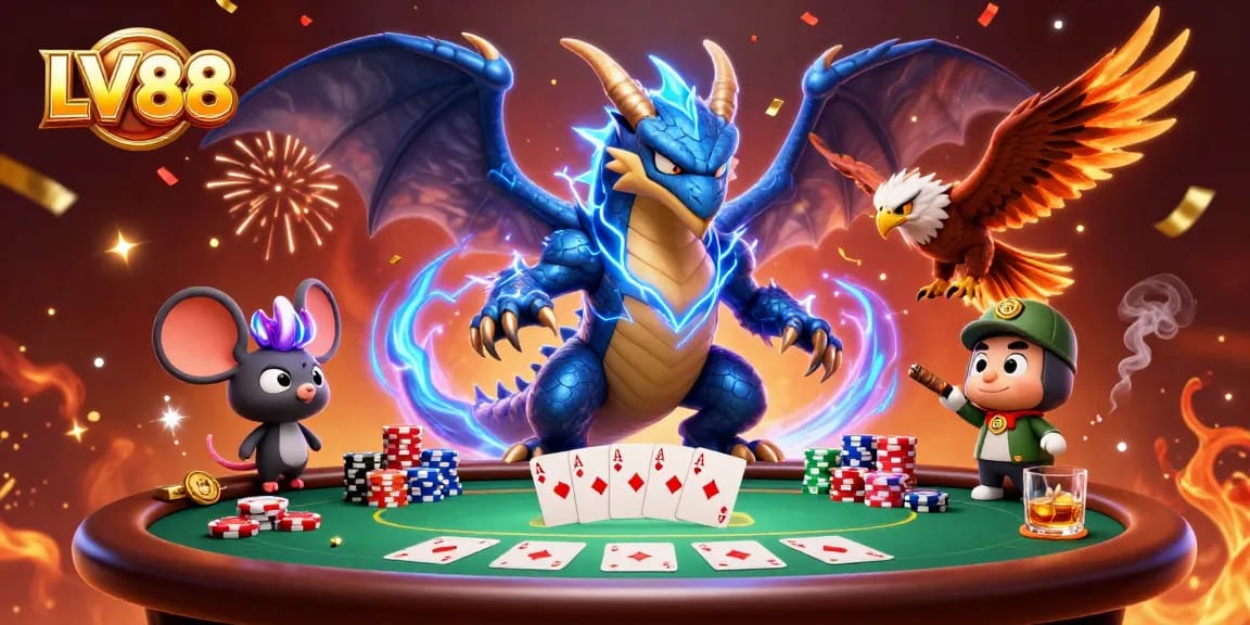 Experience thrilling gameplay at LV88 with an energetic scene featuring exciting poker action.