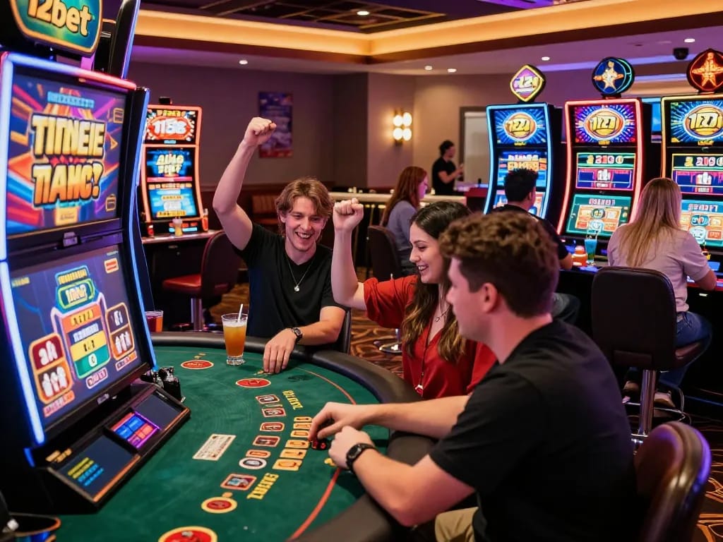 Players enjoying exciting games at 12bet casino with colorful promotions.
