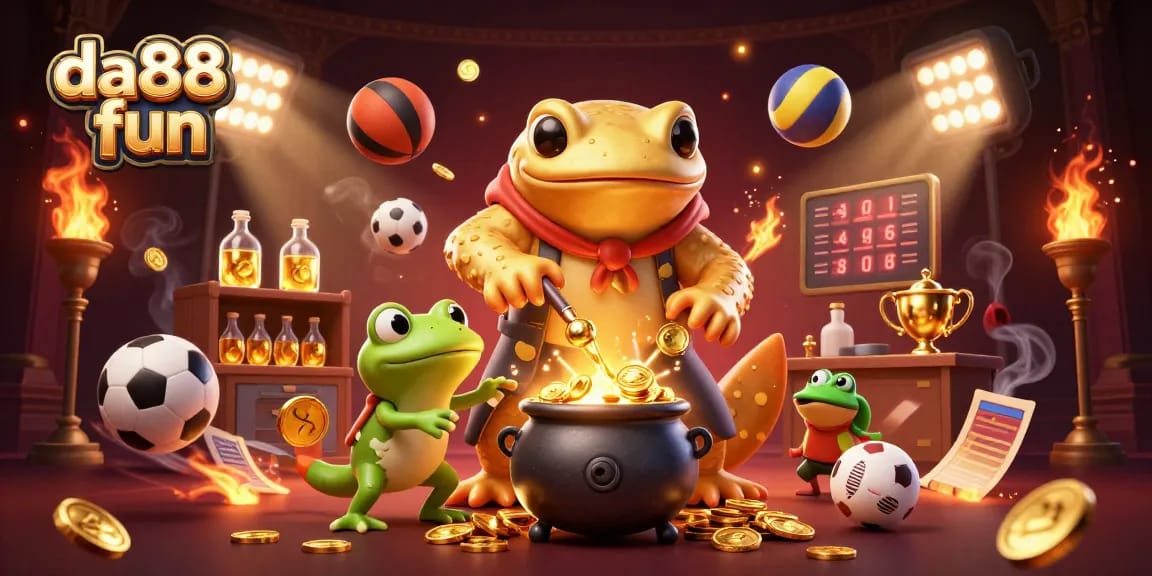 Experience da88 fun with this vibrant illustration featuring casino elements and dynamic characters.