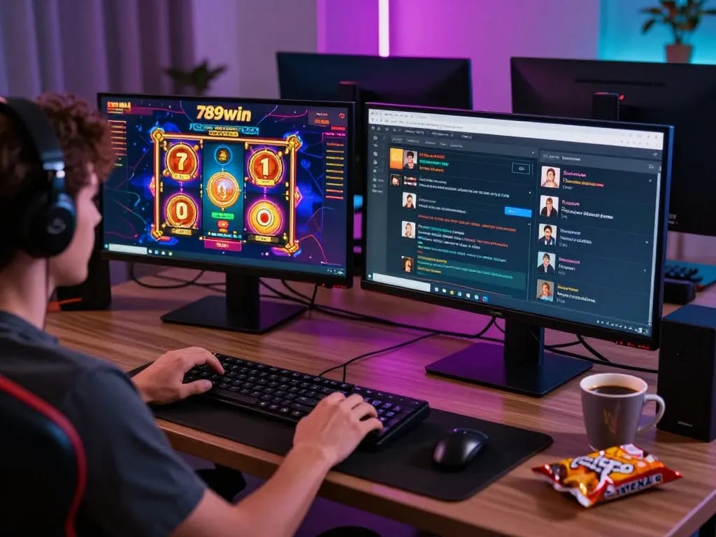 Engaged player experiencing thrilling moments on 789win online casino gaming platform.