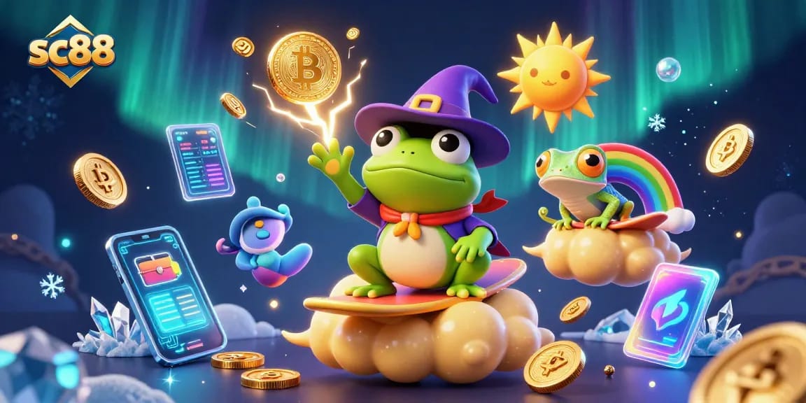 Experience thrilling winnings at sc88 with exciting graphics of a magical coin storm and vibrant characters.