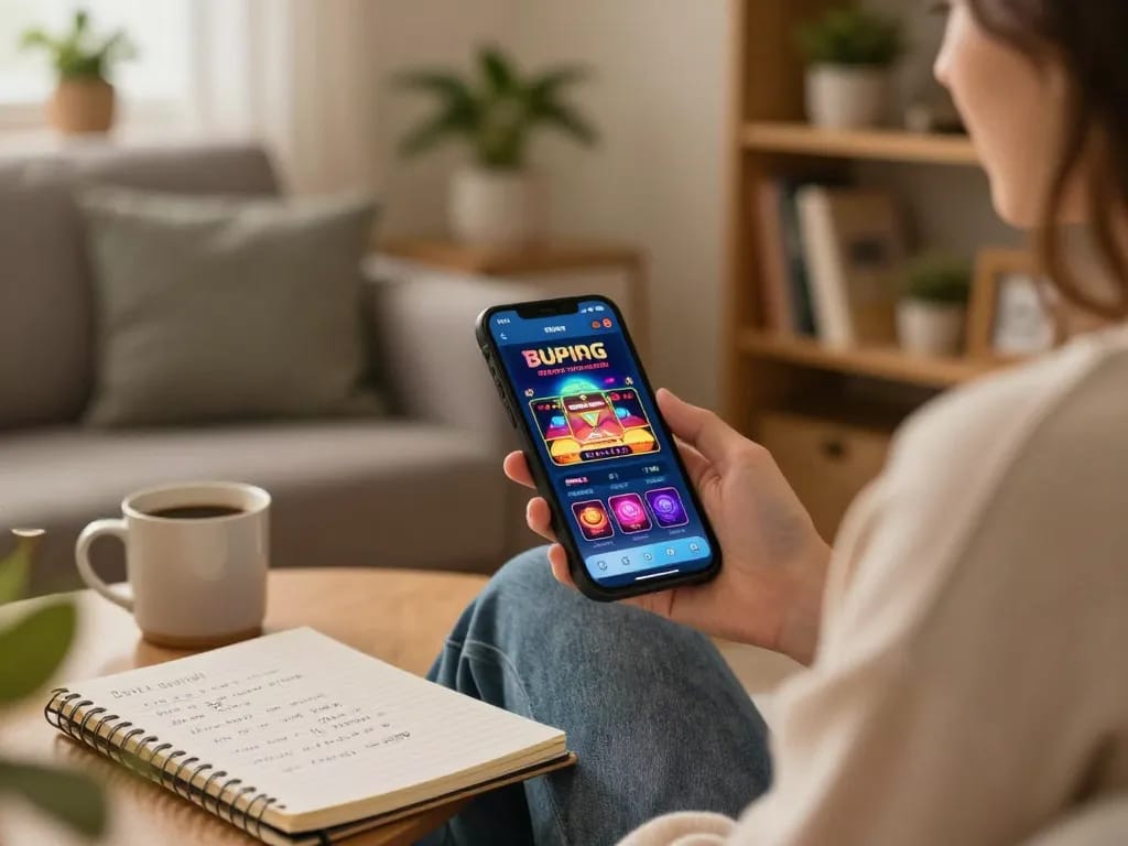 Player enjoying online betting on gg88 app in cozy living room setting.