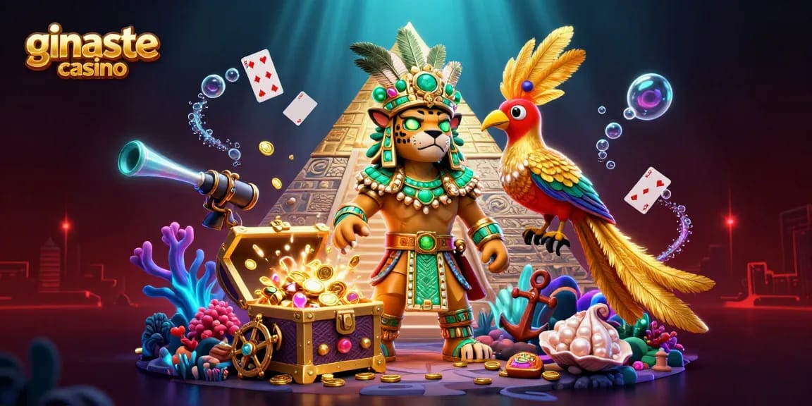 Experience thrilling gameplay at ginaste casino with a vibrant underwater treasure scene.