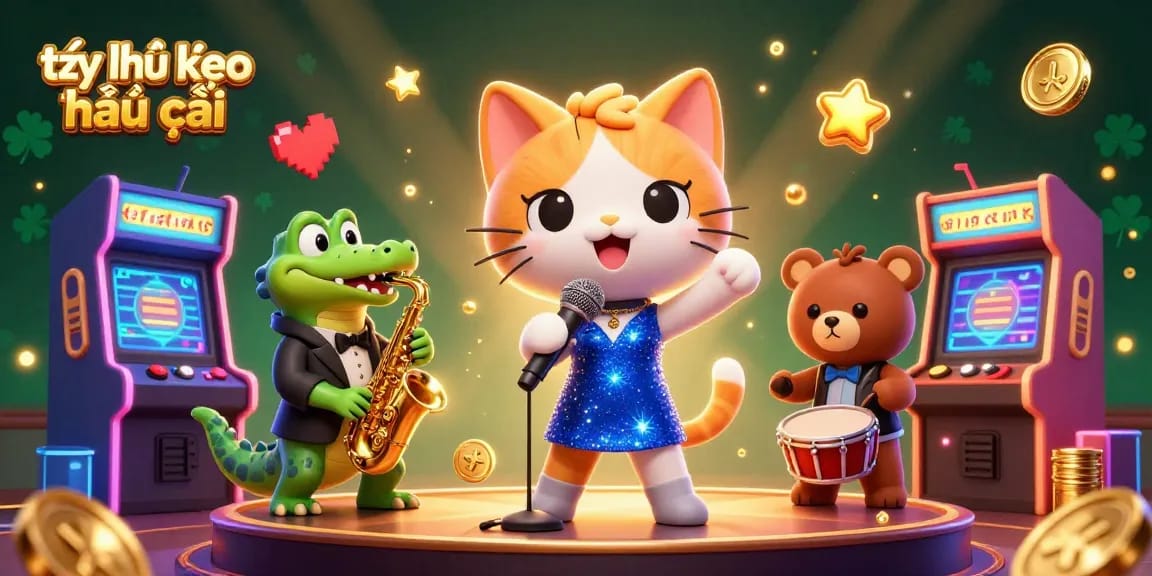 Engage in the action of tỷ lệ kèo nhà cái featuring vibrant casino characters and elements.