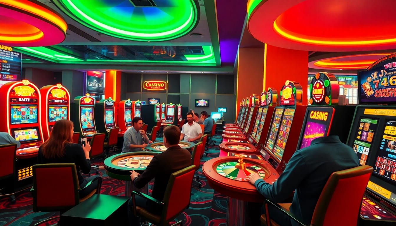 Casino en ligne sans wager avec des joueurs captivés par des jeux passionnants.