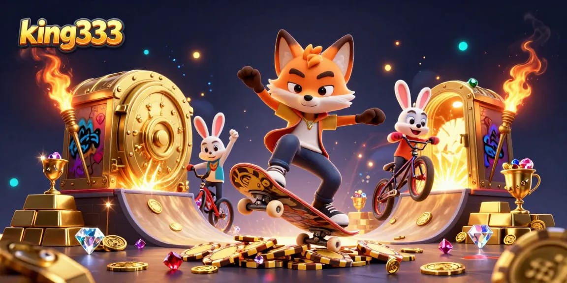 Join the excitement at king333 with vibrant gambling characters and dynamic casino elements.
