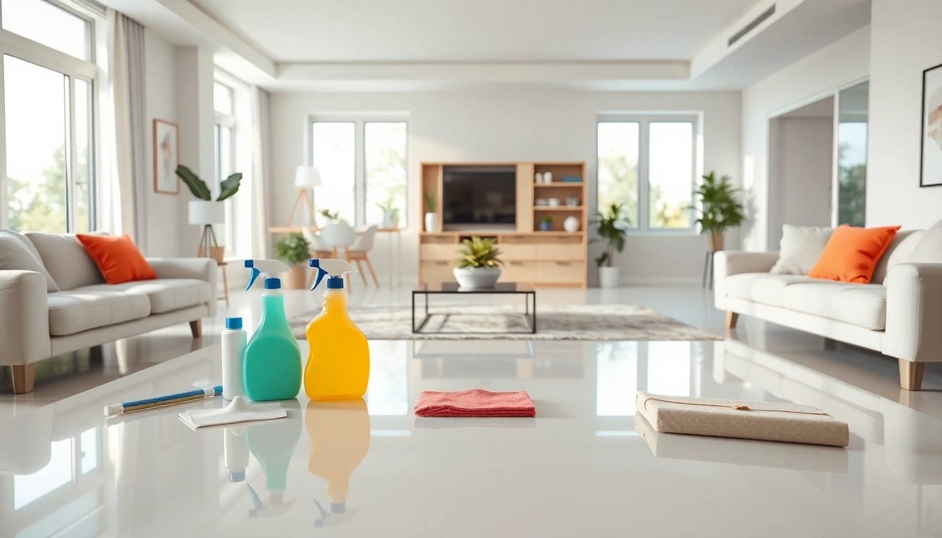 Efficient move out cleaning Atlanta service showcased in a bright, modern apartment.