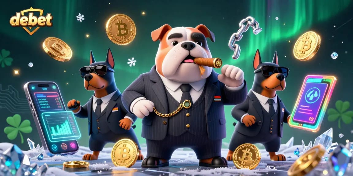 Experience debet gaming with mafia characters and vibrant 3D coins in a thrilling casino scene.