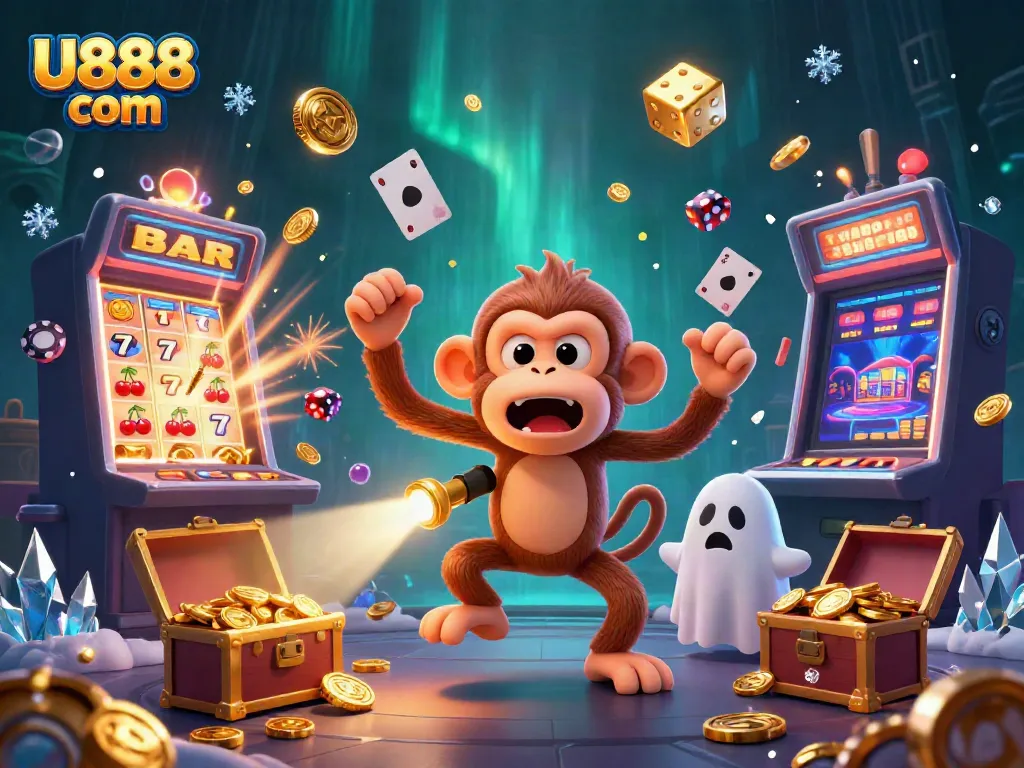 Experience the excitement of U888 com with a playful ghost and a treasure-filled casino adventure.