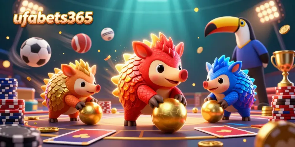 Bowl through poker chips and golden balls in the lively scene of ufabets365 competition.