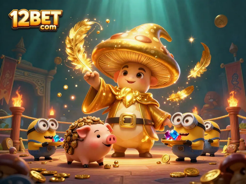 Experience the vibrant world of 12BET com with a magical casino adventure illustration.