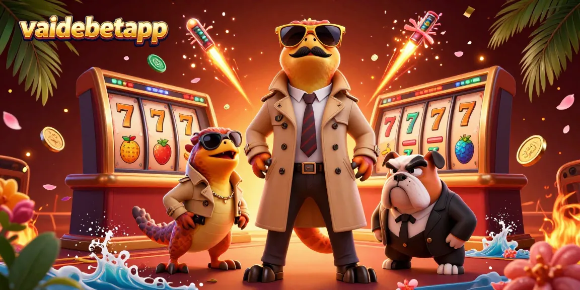 vaidebetapp oferece uma ilustração vibrante de cassinos com personagens únicos e elementos de jogos atraentes.