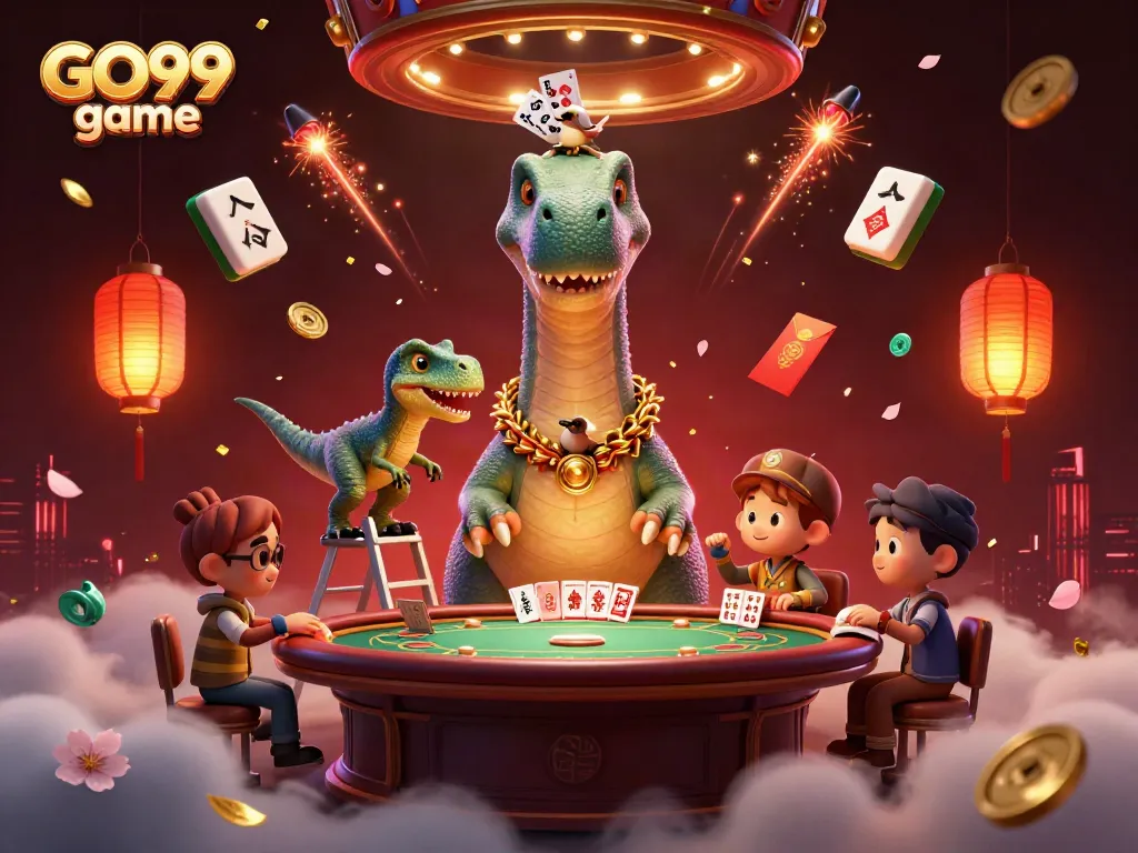 Experience excitement at GO99 game with a vibrant casino scene where players engage in thrilling games.