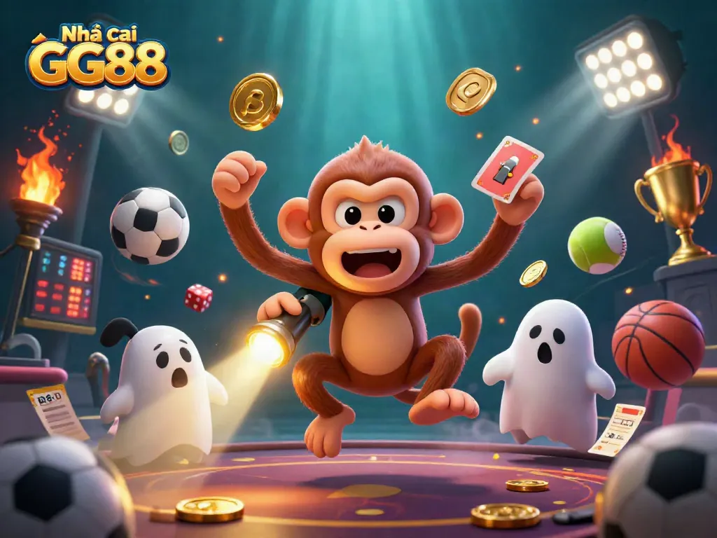 Engage with Nhà cái GG88's thrilling gaming environment featuring dynamic sports elements and energetic characters.