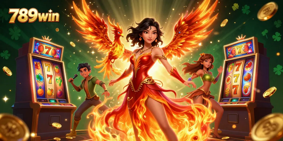 Experience the thrills of winning with 789win through a dynamic illustration filled with slot game excitement.