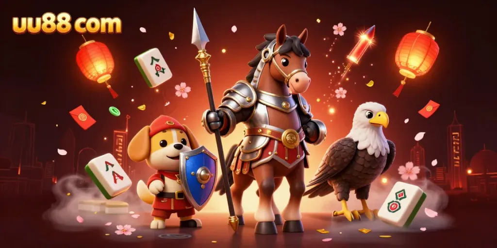 Experience the excitement of uu88 com with vibrant casino-themed characters and festive elements.