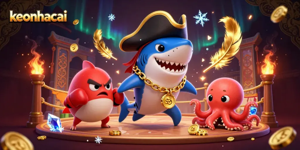 Join the keonhacai adventure with colorful characters in a vibrant casino scene!