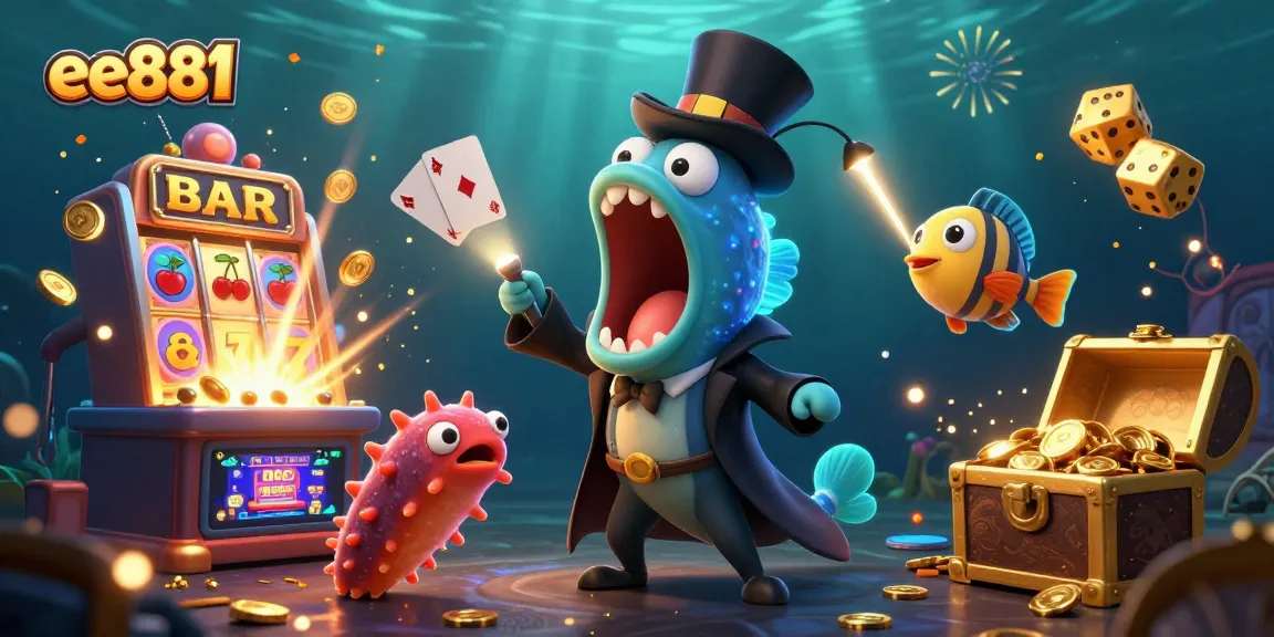 Join the excitement at ee881 with vibrant casino magic featuring a bioluminescent eel and anglerfish.