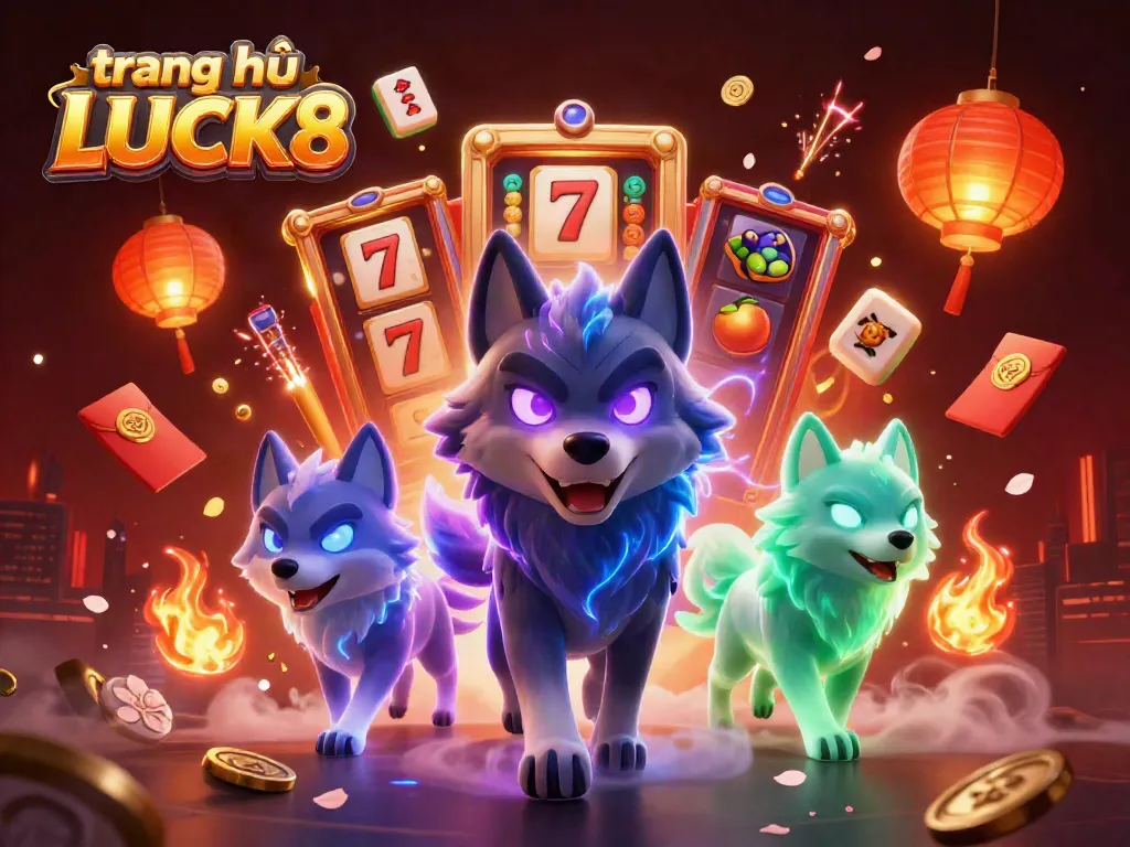 Experience the excitement at trang chủ LUCK8 with a dynamic 3D casino illustration full of vibrant elements.