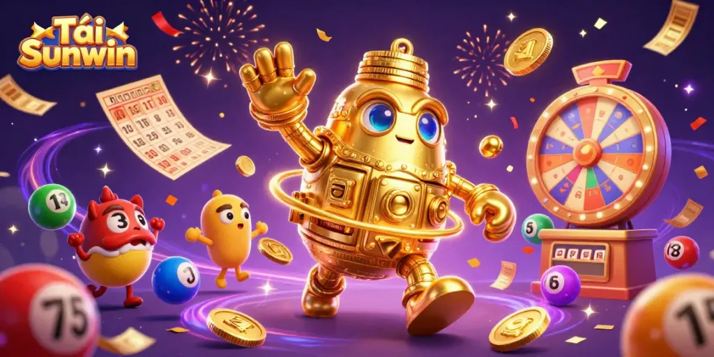Play to win big with Tải Sunwin, showcasing vibrant characters and casino elements in an exciting scene.