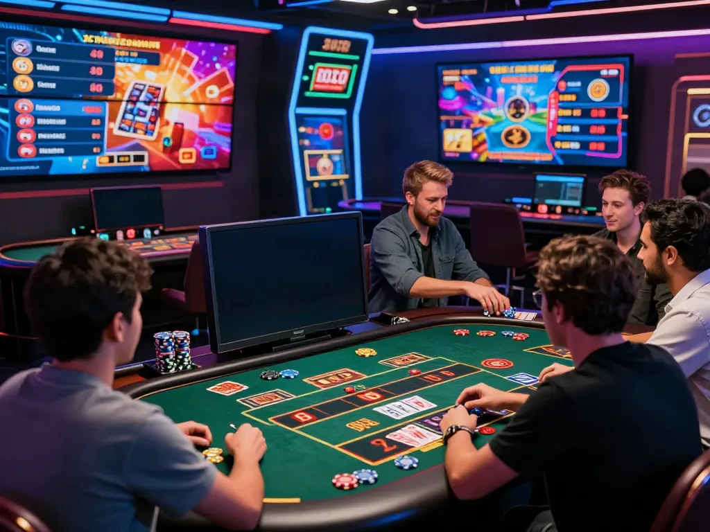 Engaging online gambling scene at https://fc88v1.com/ with players immersed in digital betting experiences.
