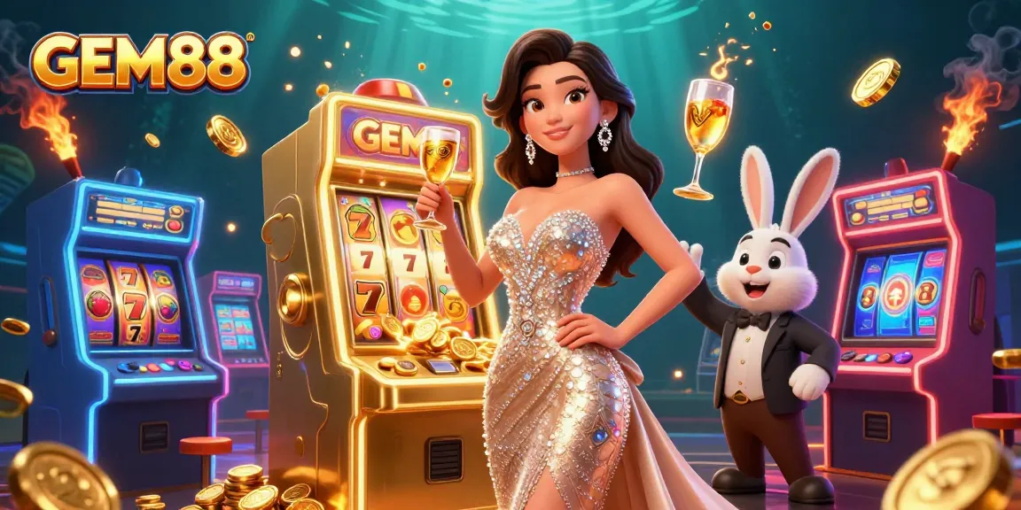 Experience the top-rated GEM88 online casino with dynamic jackpot scenes and vibrant gaming elements.