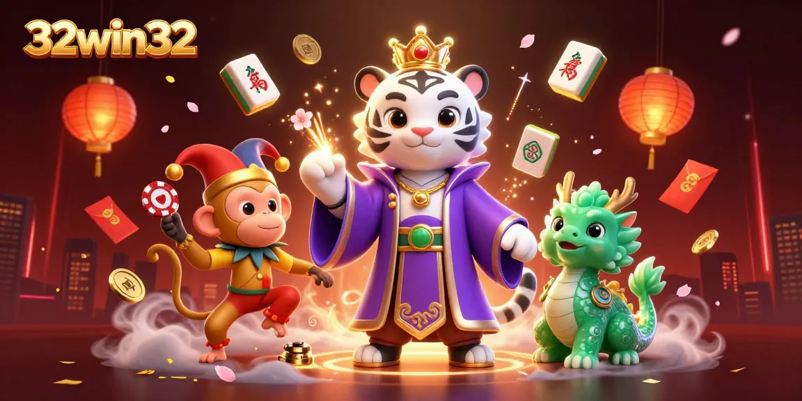 Engage in thrilling gameplay at 32win32 with our vibrant 3D casino illustration featuring iconic characters.