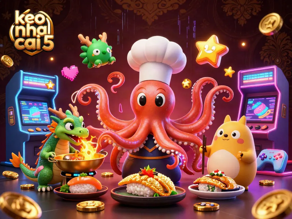 Engage with exciting keo nha cai 5 betting odds as a sushi chef octopus and a dragon captivate gamblers.