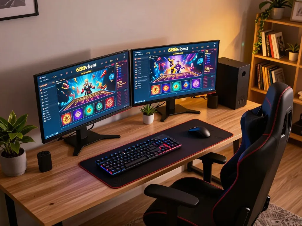 Engaging online gaming setup demonstrating 688vbest's exciting casino options and strategic gameplay.
