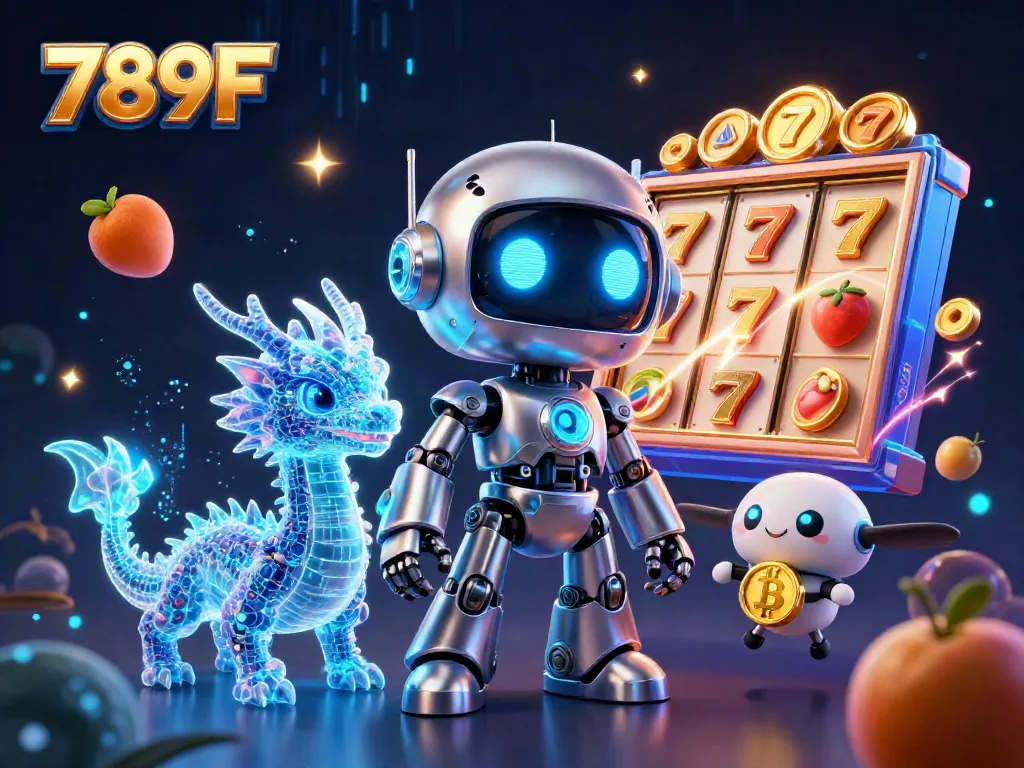 Engage with the vibrant world of 789F, showcasing a futuristic casino environment filled with neon energies and dynamic game elements.