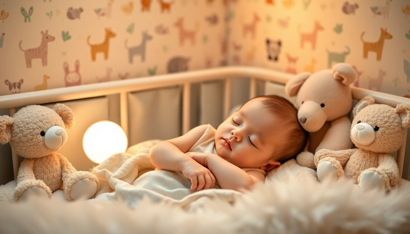 Sweet sleeping baby in nursery, enhancing Babyfotografie with soft colors and textures.