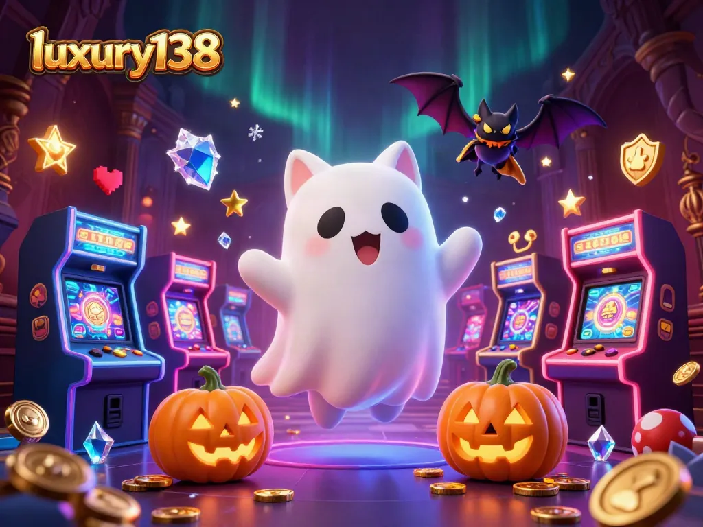 Experience thrilling gambling action with luxury138 in this vibrant 3D illustration of a lively casino scene.