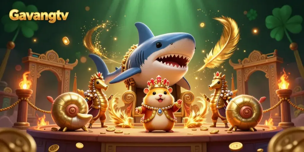 Experience thrilling action on Gavangtv with this vibrant illustration showcasing royal gaming elements