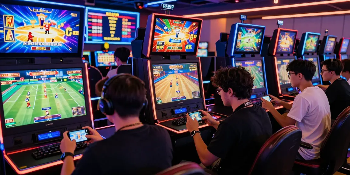 Engaging online gaming environment at https://qs88.us/ with diverse players, vibrant screens, and live betting excitement.