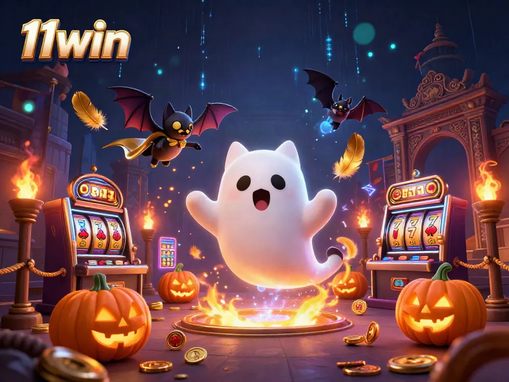 Engage in thrilling gameplay at 11win's haunted casino with ghostly characters and vivid game elements.