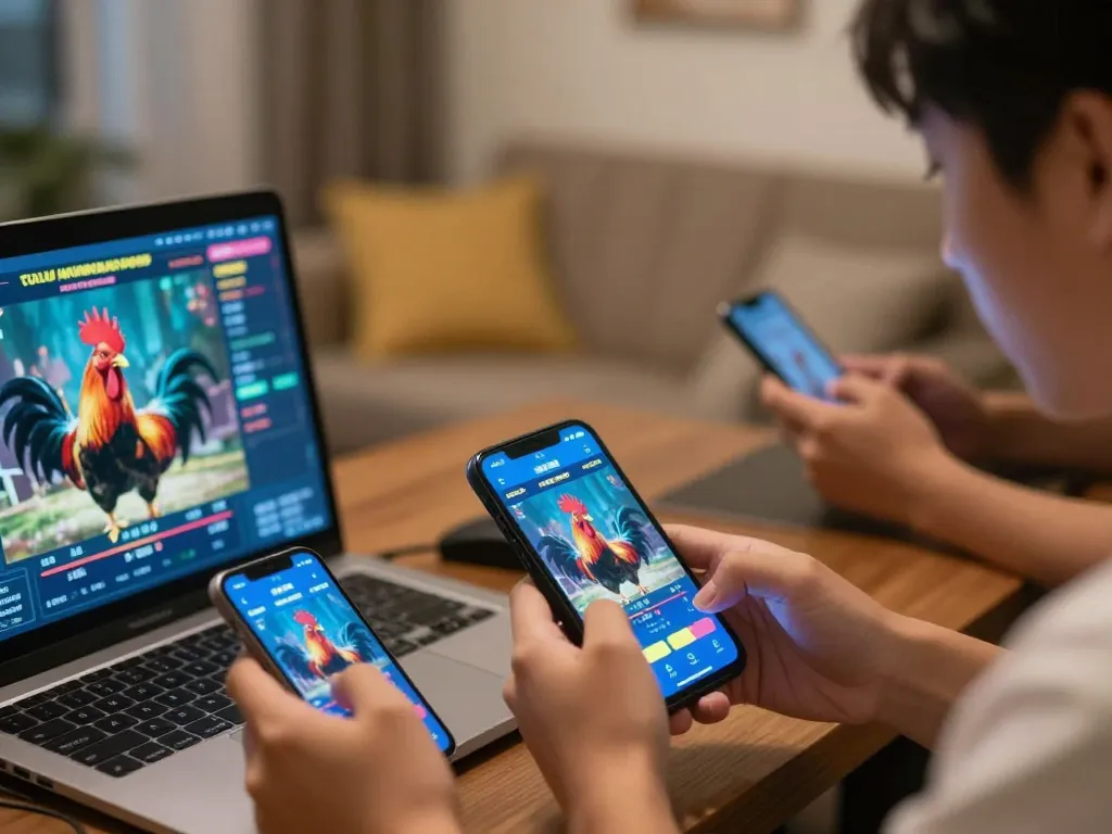 Exciting online đá gà mm88 betting moment with players reacting passionately as they place bets.