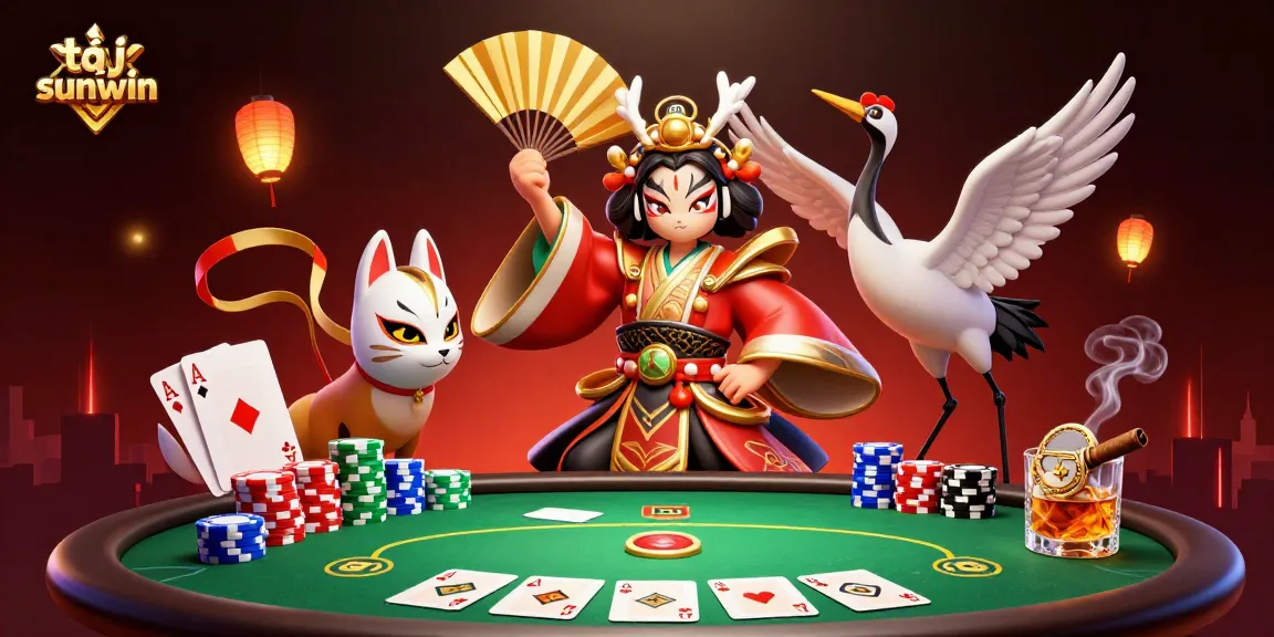 Experience the excitement at tại sunwin with vibrant 3D gambling artwork showcasing poker elements.