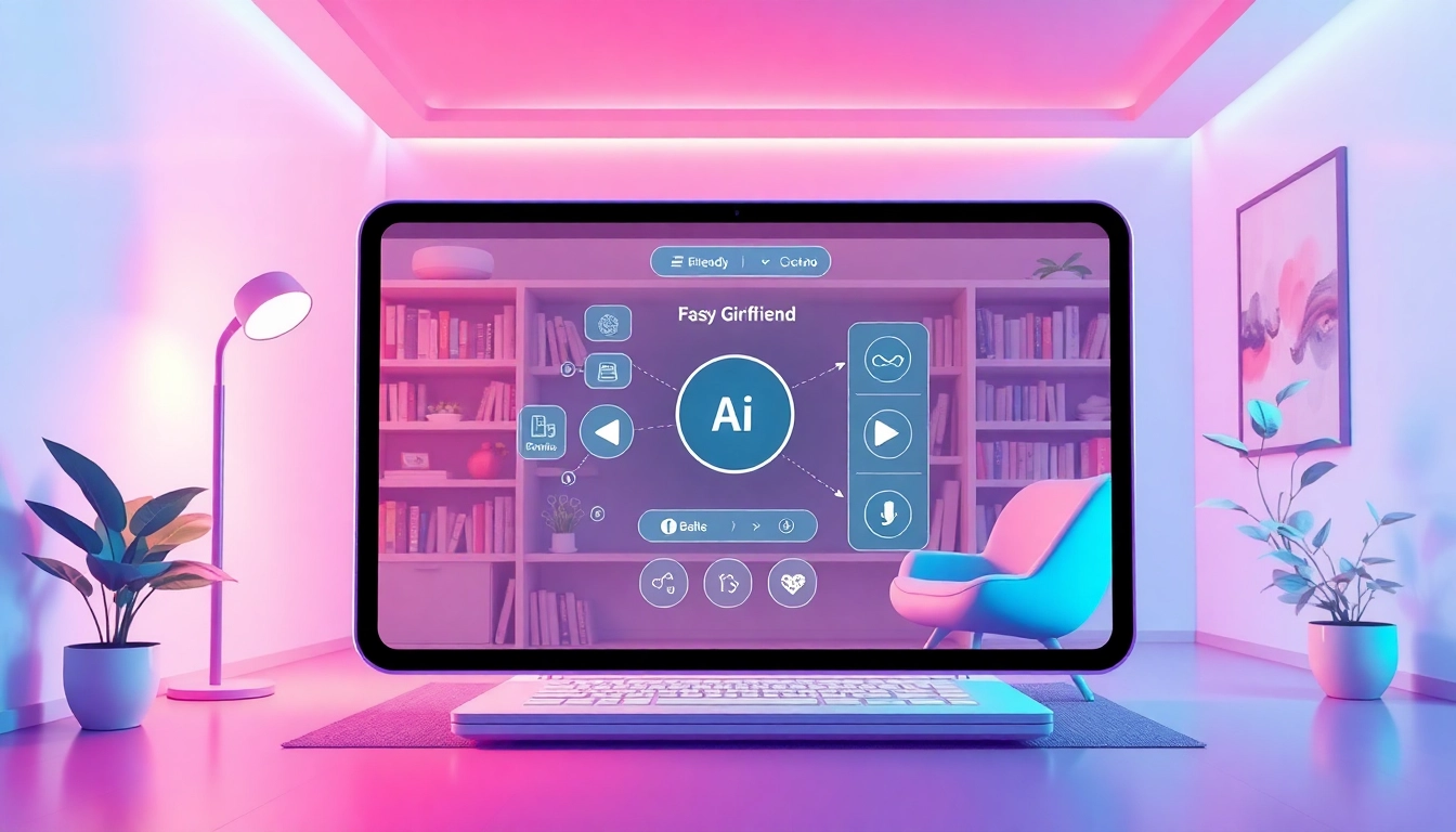 Discover a friendly AI girlfriend experience in a cozy digital setting.