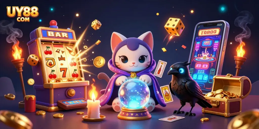 Experience the magic of UY88 COM with vibrant casino visuals and engaging game elements.