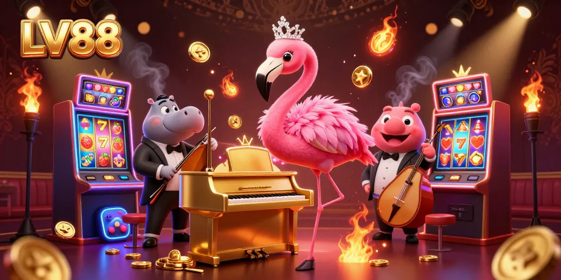 Experience the thrill of LV88 casino with vibrant 3D characters, slot games, and dynamic action.